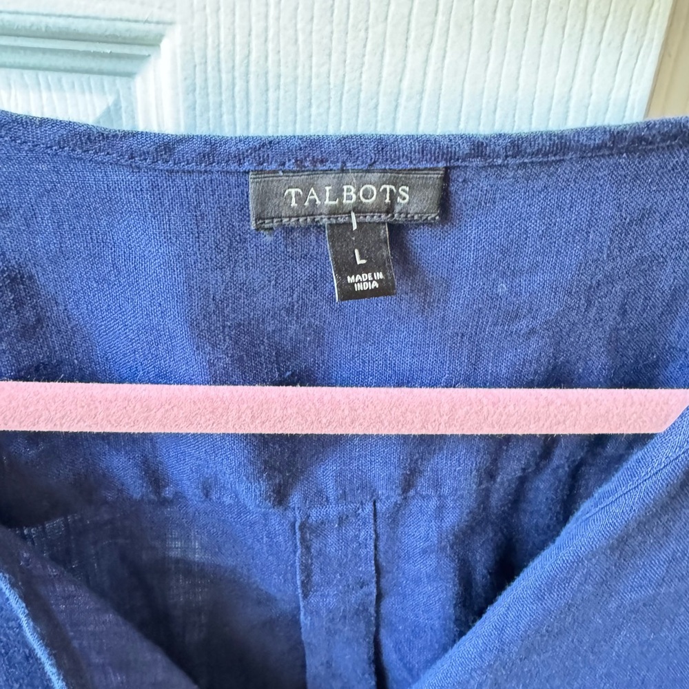 Talbots Navy Blouse with Pocket Detail - Picture 5 of 5